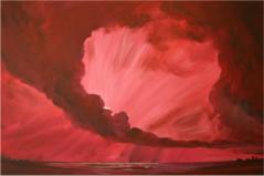 Sonnenuntergang an der Nordsee - Acryl auf Leinwand 100 x 70 cm